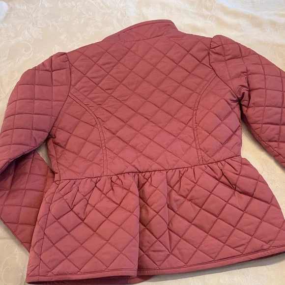 Janie and Jack Rose Quilted Puffer Jacket